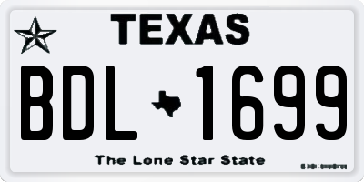 TX license plate BDL1699