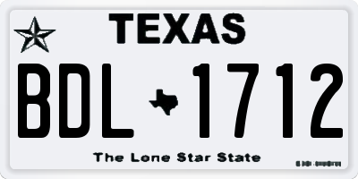 TX license plate BDL1712