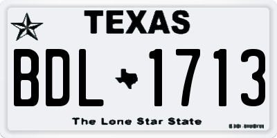 TX license plate BDL1713