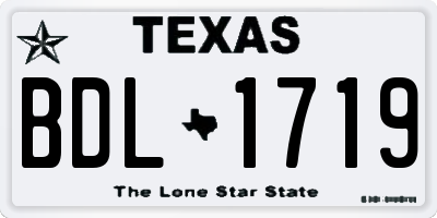 TX license plate BDL1719