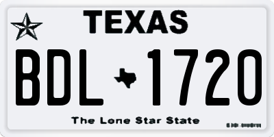 TX license plate BDL1720