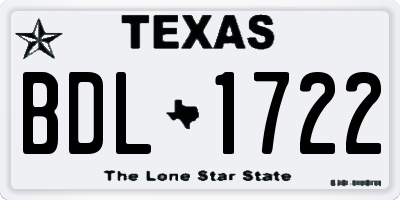 TX license plate BDL1722