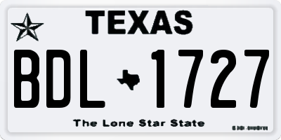 TX license plate BDL1727