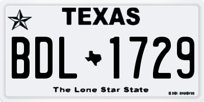 TX license plate BDL1729