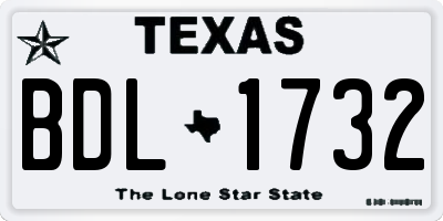 TX license plate BDL1732