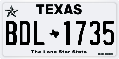 TX license plate BDL1735