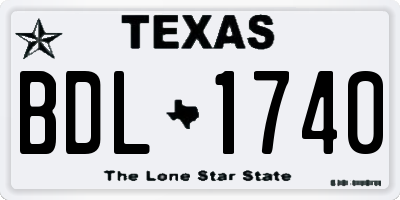 TX license plate BDL1740