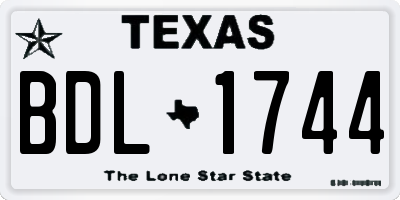TX license plate BDL1744