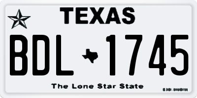 TX license plate BDL1745