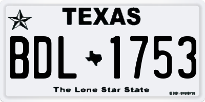 TX license plate BDL1753