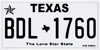 TX license plate BDL1760