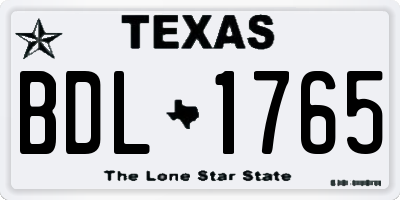 TX license plate BDL1765
