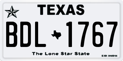 TX license plate BDL1767