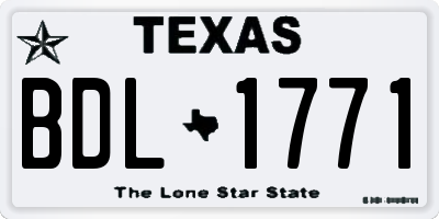 TX license plate BDL1771