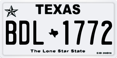 TX license plate BDL1772