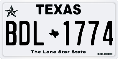 TX license plate BDL1774