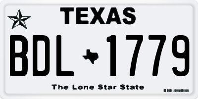 TX license plate BDL1779