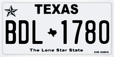 TX license plate BDL1780