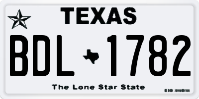 TX license plate BDL1782
