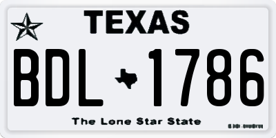 TX license plate BDL1786