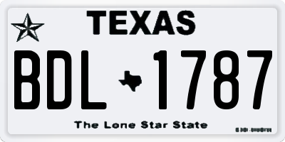 TX license plate BDL1787