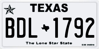 TX license plate BDL1792