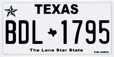 TX license plate BDL1795