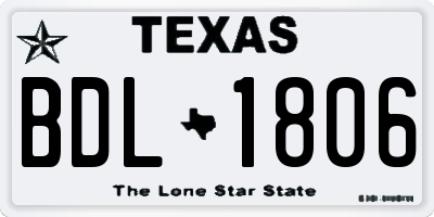 TX license plate BDL1806