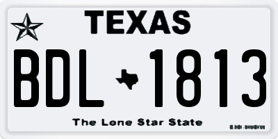 TX license plate BDL1813