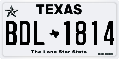 TX license plate BDL1814