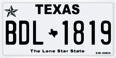 TX license plate BDL1819