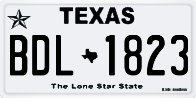TX license plate BDL1823