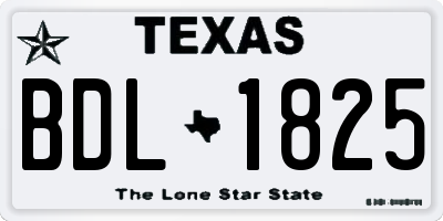 TX license plate BDL1825