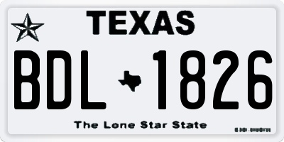 TX license plate BDL1826