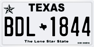 TX license plate BDL1844