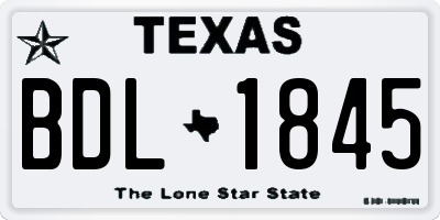 TX license plate BDL1845