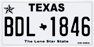 TX license plate BDL1846