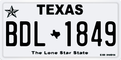 TX license plate BDL1849
