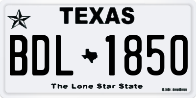 TX license plate BDL1850