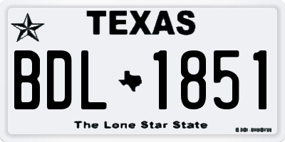 TX license plate BDL1851