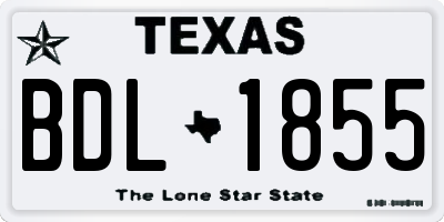 TX license plate BDL1855