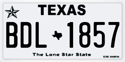 TX license plate BDL1857