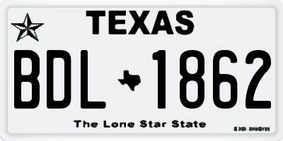 TX license plate BDL1862