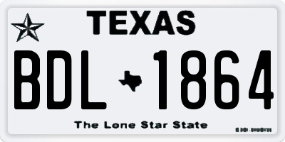 TX license plate BDL1864