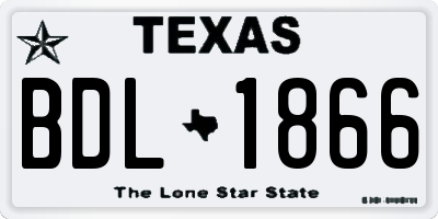 TX license plate BDL1866