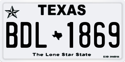 TX license plate BDL1869