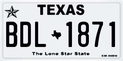 TX license plate BDL1871