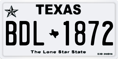 TX license plate BDL1872