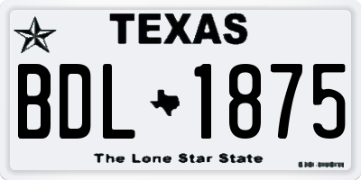 TX license plate BDL1875