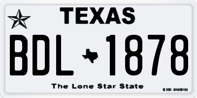 TX license plate BDL1878